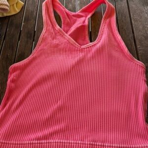 Women's Pink Acid Wash Tank Top